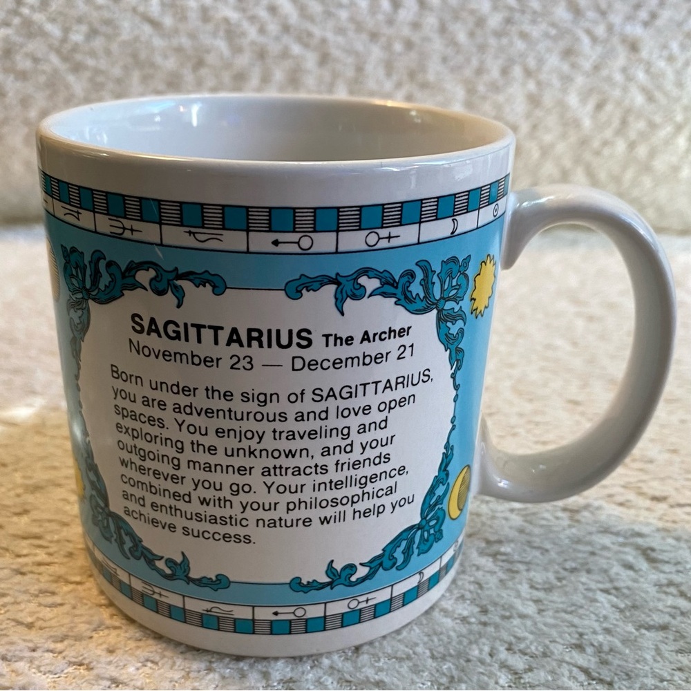 Vintage Russ Berrie Saggitarius Astrology / Zodiac Coffee Mug
